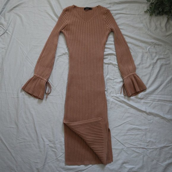 été BELLE Dusty Pink Midi Sweater Dress Medium - Picture 10 of 12